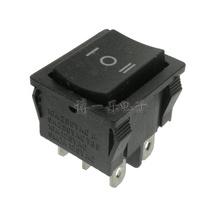 Ship-shaped switch KCD5 six-pin three-speed 21 * 24mm 6P3T black rocker power switch