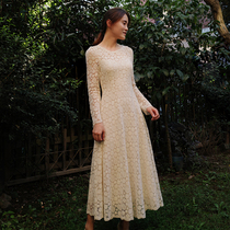 SHOOYA original Wu Qin Korean retro lace long sleeve dress engagement license light wedding dress
