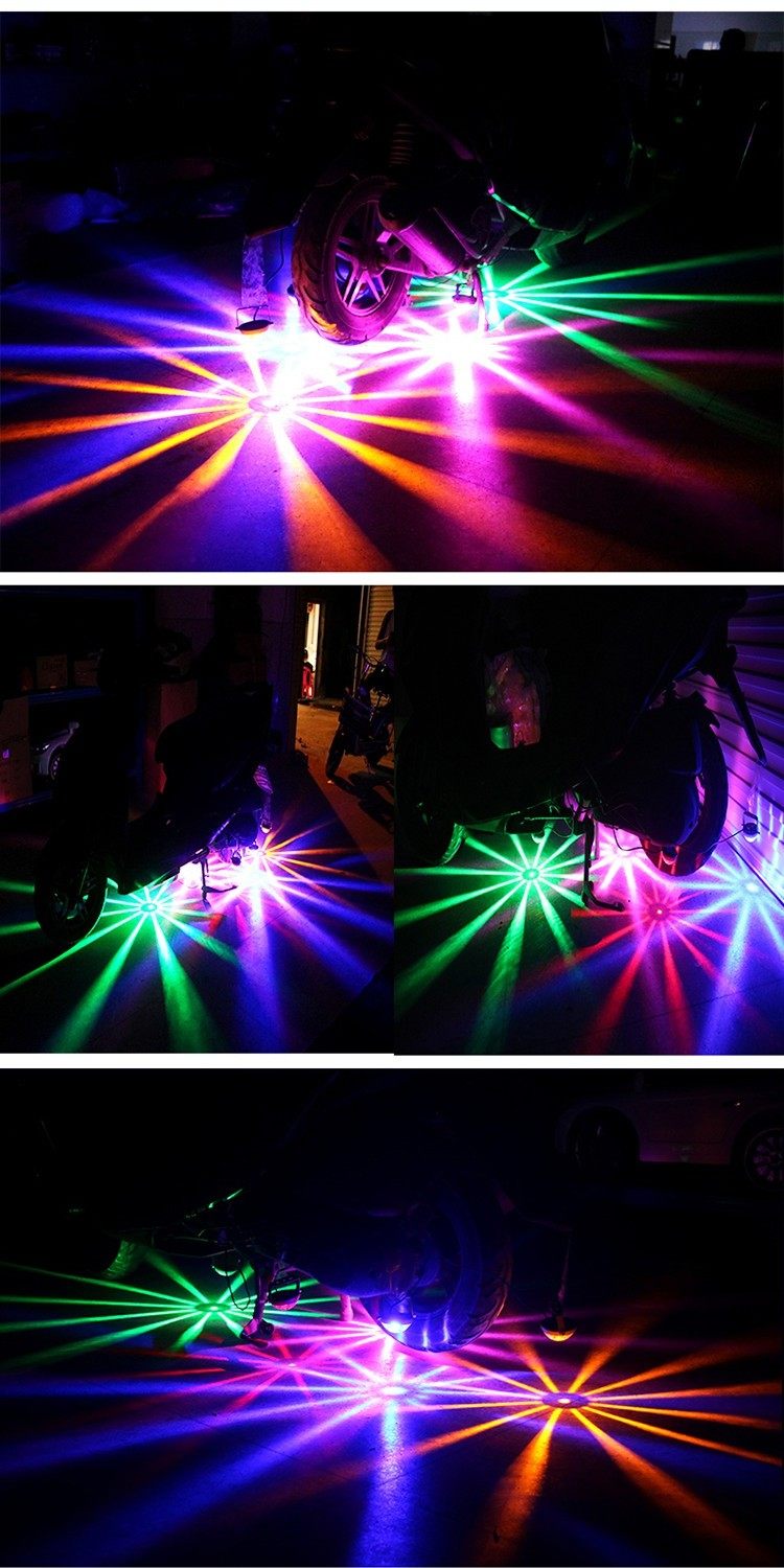 电动摩托车改装配件鬼火踏板led爆闪底盘灯防水通用12v彩灯装饰灯