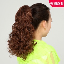 Wig ponytail women lace up long hair curly pear flower curly fake corn hot natural high braid wig patchy