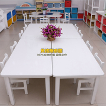 High-end series White series Childrens square table painting table kindergarten early education garden learning round table and chair