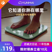 Yunmai color2 intelligent body fat scale Female precision household electronic scale Weight scale charging model body scale