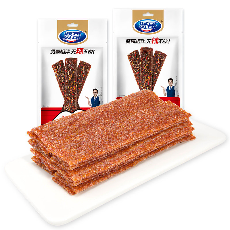 【创造营】贤哥素食辣条香片素牛肉109g香辣8090怀旧小吃儿时零食