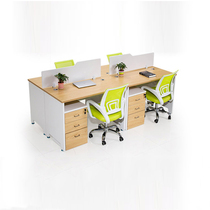 Nanning simple office desk board type two-person computer desk combination custom office furniture 1 2 4 meters staff desk