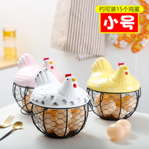 Small egg basket snack basket Kitchen basket wrought iron basket American country creative restaurant decoration storage basket