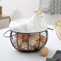 Spot stone hen storage basket Wrought iron basket Egg basket Potato garlic container decoration hollow container basket