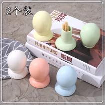 2-pack ceramic toothpick tube toothpick box toothpick jar Household living room dining room simple color toothpick box