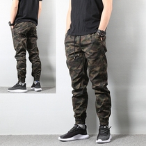 Tide brand summer Japanese casual pants small pants Camouflage leggings overalls Yu Wenle trousers Large size mens thin