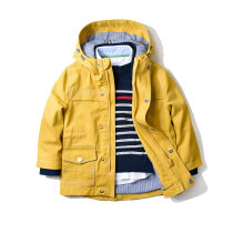 Childrens high-end coarse twill texture cotton windbreaker baby jacket long coat foreign trade childrens clothing autumn boy W