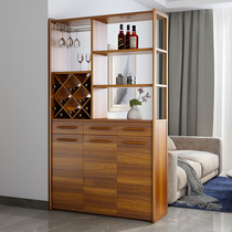 Entrance door shoe cabinet one wine cabinet modern simple storage rack living room partition cabinet screen solid wood Hall Cabinet
