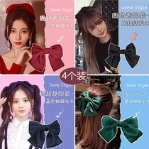 ins Japan-ROK red large butterfly knot hair clip student headgear Hair Clip Stars Same Brief Teenage Girl Head Rope Clip