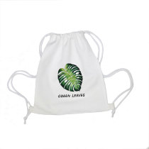 Art Fresh Travel Student Canvas Double Shoulder Backpack Drawing Rope Beam Opening Finishing Containing Eco-friendly Bag Pattern Customizable.