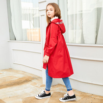 Girls leisure sports windbreaker in length 2020 new autumn childrens hooded coat foreign-style girl
