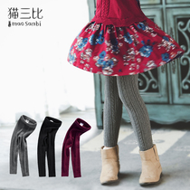 Girls wool pants autumn and winter clothes 6 years old middle and big children cotton 7 children wear slim long pants 8 girls leggings