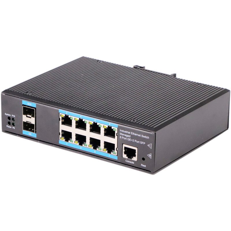 aopre industrial-grade managed switch thousand-optical 100-electric 2 optical 8 electrical managed industrial-grade network management switch self-healing redundant ring network switch compatible with industry sfp optical fiber module