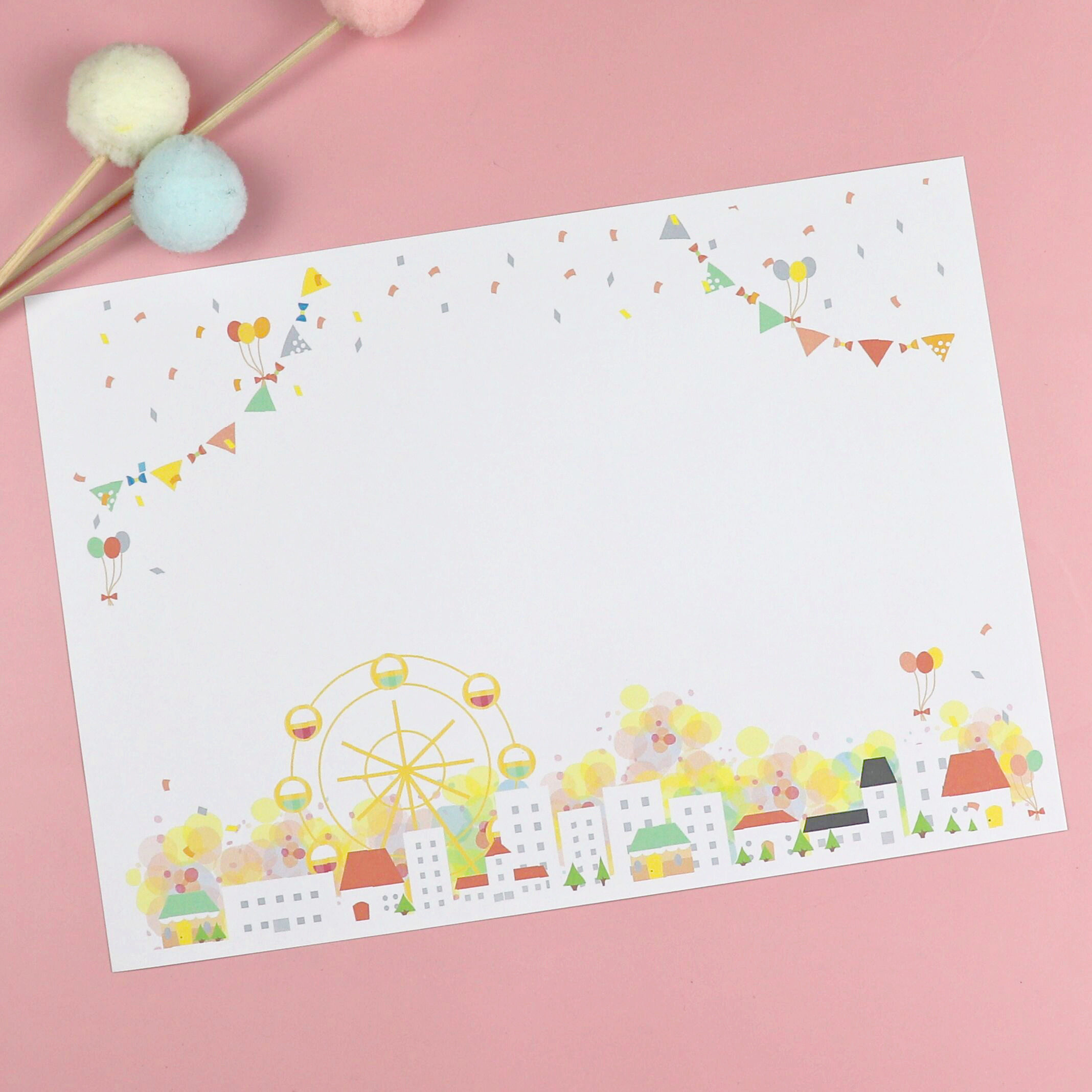 a4横版卡通信纸奖状打印纸学校活动练习稿纸幼儿园可爱彩纸展示