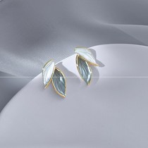 Blue Dream ~ Advanced Sensation ~ Leaf Ear Nail Minimalist Lady Small 925 Silver Needle Earrings Small Crowddesign Ear Ornaments
