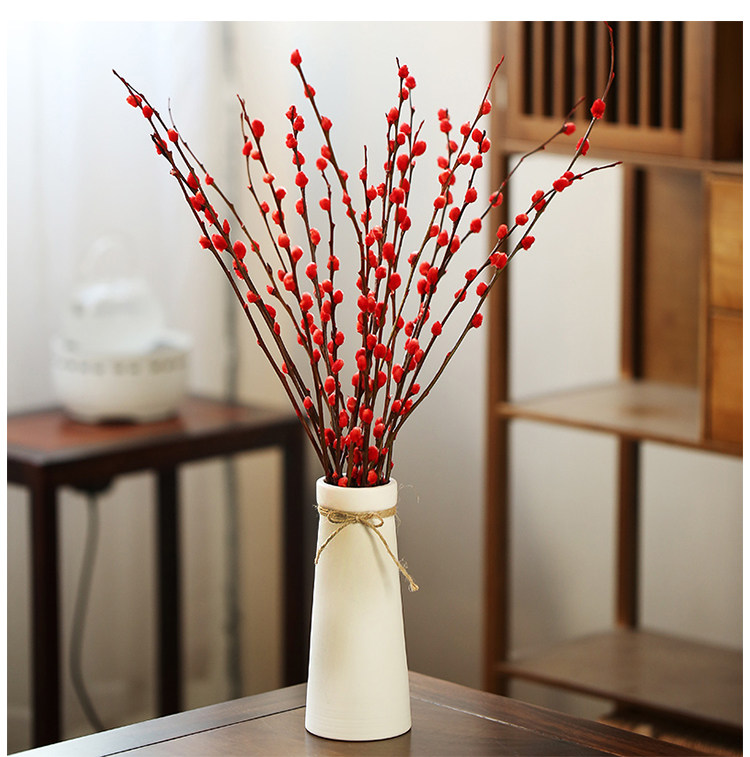 银柳花瓶摆件客厅插花器简约现代客厅家居装饰品餐桌花瓶陶瓷摆设