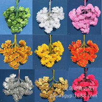 Single simulation ginkgo fake leaves open leaves green leaves branches props decorative leaves platinum yellow autumn ginkgo leaves