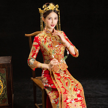 Xiuhe costume bride 2022 new women's chinese style classy high-end antique wedding dress wedding clothes appear skinny dragon phoenix