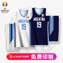 Argentina Mens Basketball World Cup Jersey Campazzo Scola basketball suit mens customized national team uniform