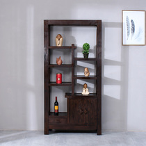 Chicken Wing Wood Color Old Elm Bo Ancient Frame Solid Wood Chinese Style Orbit New Chinese Furniture Tea Display Partition Cabinet