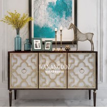 New American-style solid wood simple post-modern light luxury porch Cabinet sideboard living room shoe cabinet storage cabinet Hall Villa