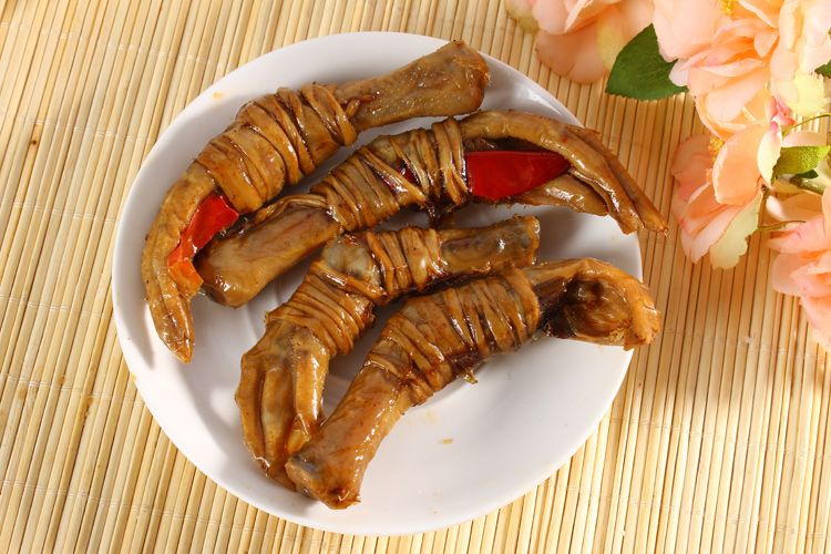 三河古镇特产 手工鸭脚包即食腊味鸭爪小吃卤味鸭掌肠