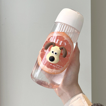 High-temperature plastic cup high-capacity female students summer portable sports cup with filter simple high-color water cup