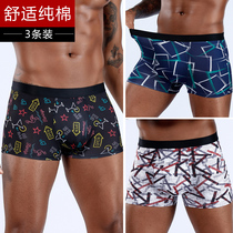 3 Mens Pure Cotton Briefs Male Flat Corner Pants Summer Thin breathable Sport Guys Sexy U Convex Four-corner Shorts Head
