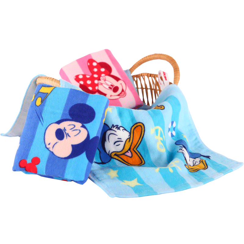 迪士尼disney米奇卡通纱布童巾洗擦脸巾 纯棉宝宝婴儿童毛巾 吸水