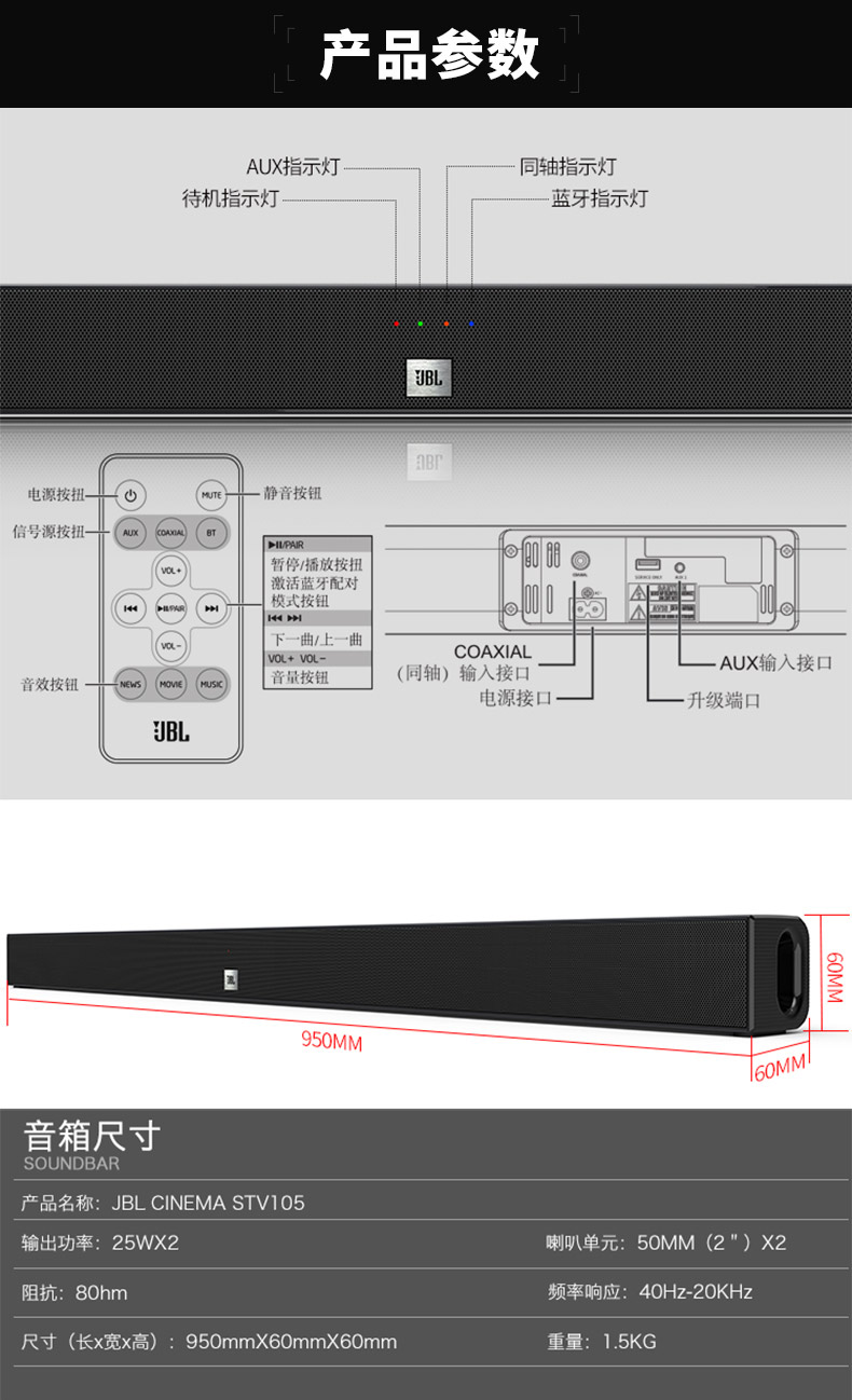 jbl回音壁按键图解说明图片