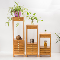 Jiuzhu new nanzhu flower rack Antique multi-layer Puer shelf Household simple modern drawer multi-function shelf