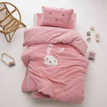Childrens kindergarten quilt three-piece set baby nap small quilt quilt baby quilt core coral velvet quilt cover core