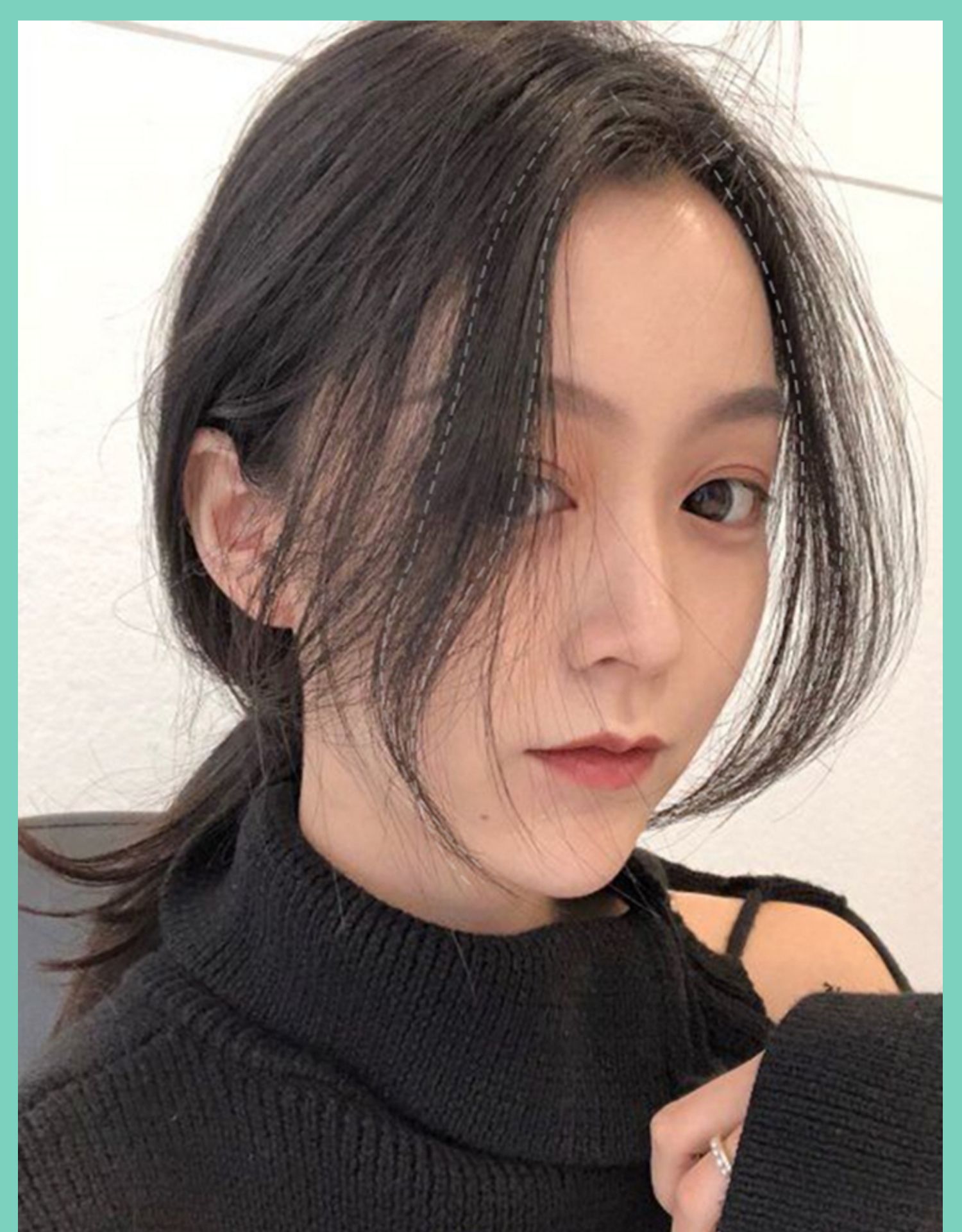 假发女侧分八字刘海片逼真自然龙须留海隐形网红中分空气刘海接发