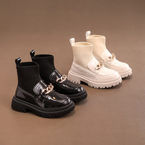 Girl Shoes Children Martin Short Boots 2021 New Spring Autumn Season Baby Socks Boots Autumn Winter Paragraph Cotton Plus Suede