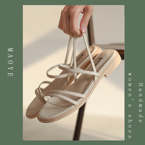 Cat master homemade flat sandals female fairy wind 2021 summer new students wild ins tide Roman womens shoes