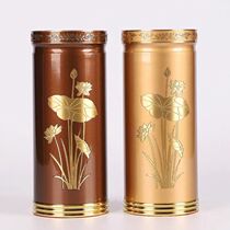 Taiwan pure copper incense tube for household offering incense bucket line incense bamboo sign incense bucket with incense bucket in front of Buddha incense tube