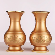 Taiwan pure copper fortune vase Buddha character flower vase flower vase flower vase Buddha Hall ornaments