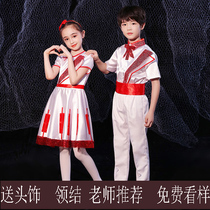 Six-1Childrens Choir Show Dress Girls Dressing School Student Recited Performance Clothing