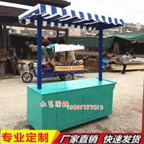 Mobile stalls wooden snacks dining cars shelves stalls fruit sales car display cabinets anti-corrosion Wood customization