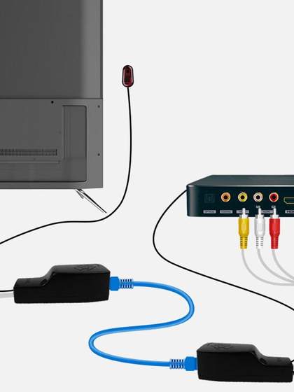 NU101-2AV 디지털 TV 세트 탑 박스 Sharer AV에 대한 단일 네트워크 케이블 오디오 및 비디오 전송 RJ45 적외선 리모컨 NU101-2AV 디지털 TV 세트 탑 박스 Sharer AV에 대한 단일 네트워크 케이블 오디오 및 비디오 전송 RJ45 적외선 리모컨