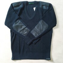 Blue empty sweater Zhejiang Jiajia officer warm and cold sweater Blue anti-shrink Australian wool sweater