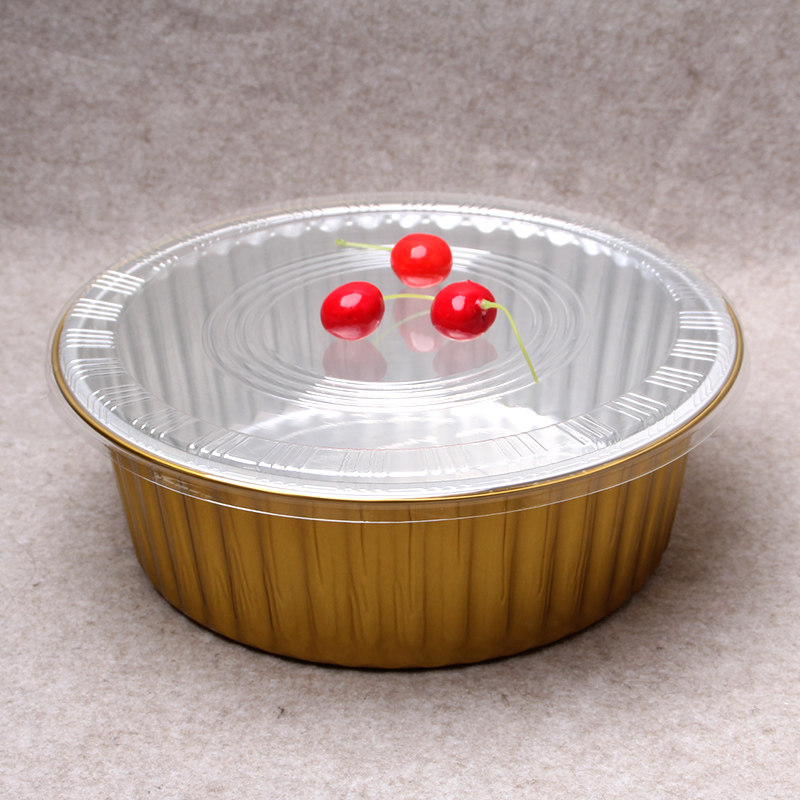 圆形3000ml一次性锡纸锅大号打包加厚外卖锡纸盒快餐铝箔碗10个