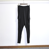 Street dance crotch pants HIPHOP men and women loose modal black Haren pants cross pants modern dance practice pants