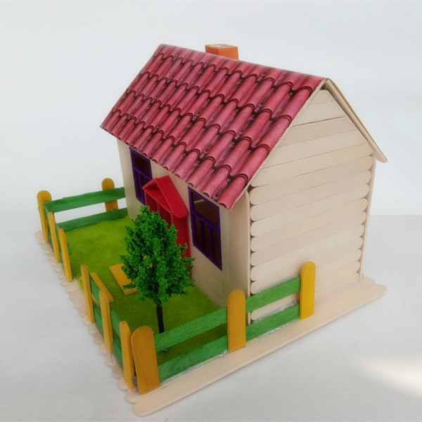 雪糕棍手工制作模型diy拼装小房子材料冰糕棒沙盘实景模型雪糕棒