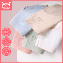 Cat ladys underwear female pure cotton antibacterial full cotton graphene crotch breathable mid-waist teenage girl raw without marks triangular shorts