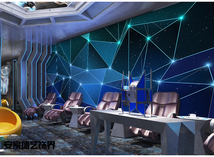 3d立体科技感墙纸ktv酒吧包房墙布科幻太空舱背景墙电竞网咖壁纸