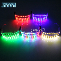 Custom sci-fi LED glowing glasses color fluorescent dance laser stage performance props bar nightclub gloves tide tide