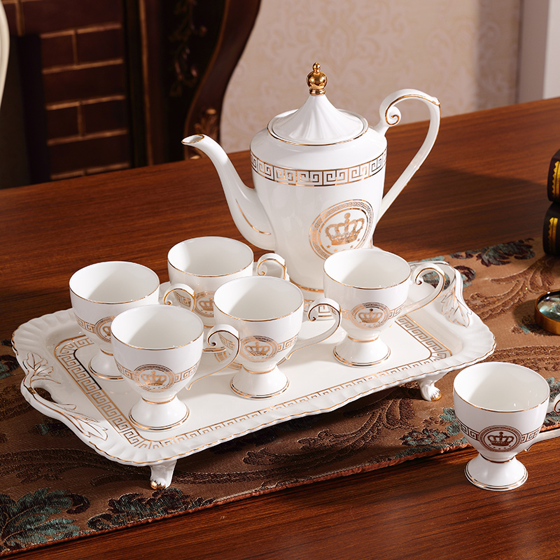 European ceramic tea set household contracted key-2 luxury English afternoon tea cups of coffee cup set the teapot